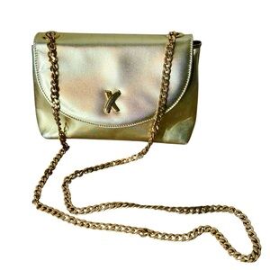 PALOMA PICASSO Vintage Gold X Bag Crossbody Chain Strap Snap Closure *Flaw*